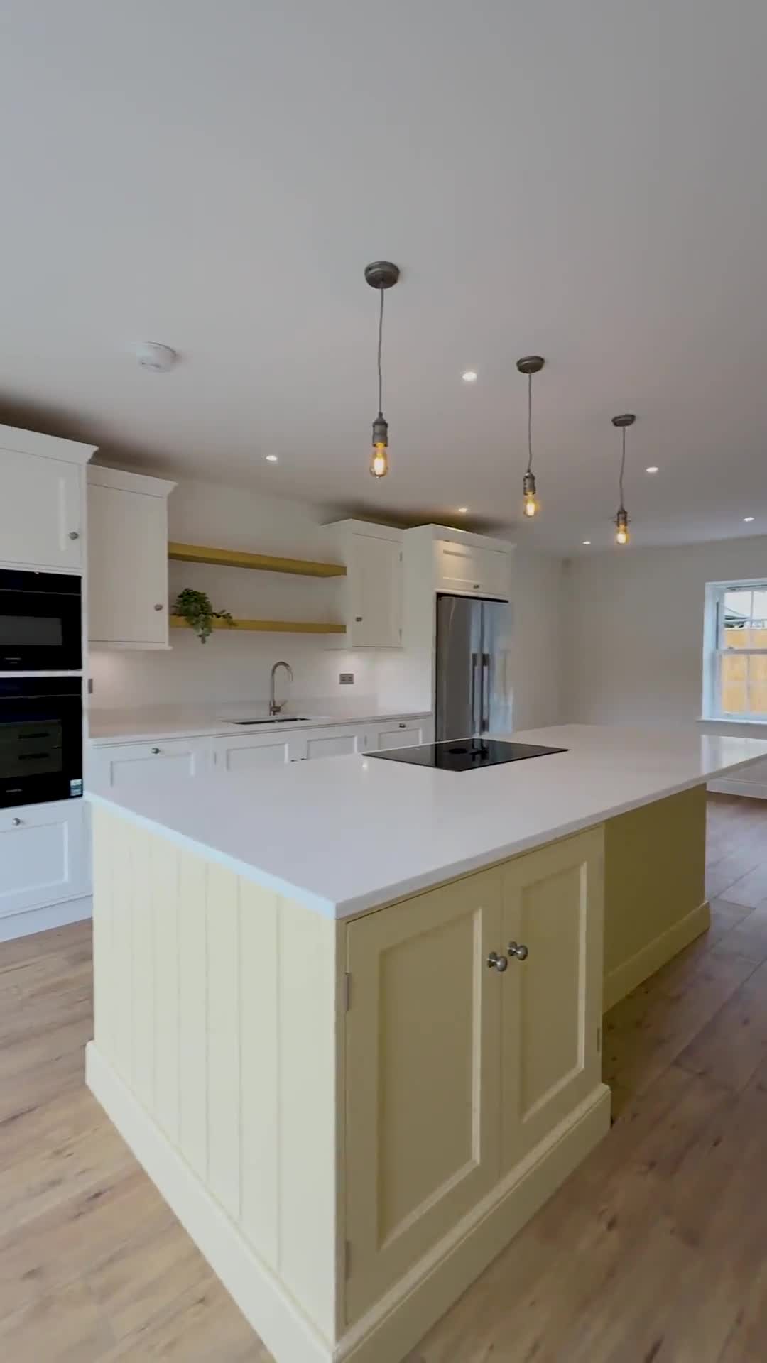 Estate agent presenting property features